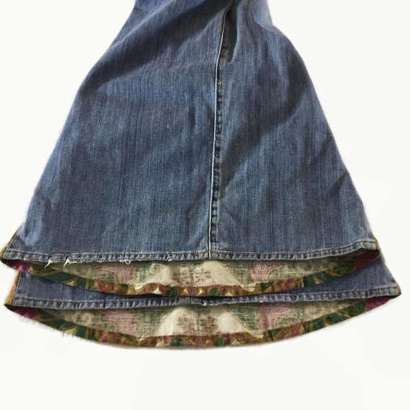 Men’s Custom Handcrafted Up-Cycled Lucky Brand Bell Bottom Flare Denim Jeans - Picture 6 of 9